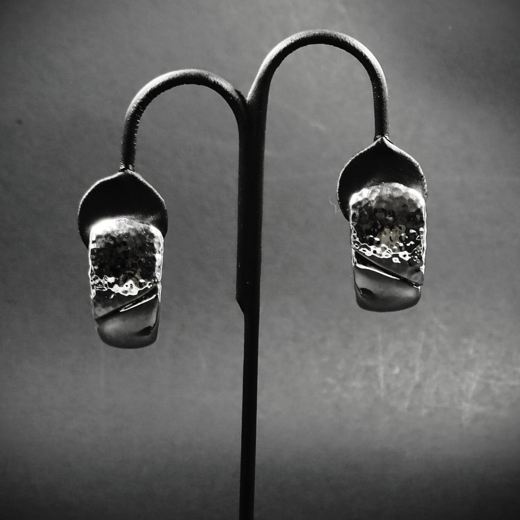 Simon Sebbag Sterling Silver Hammered Shrimp Clip Earrings